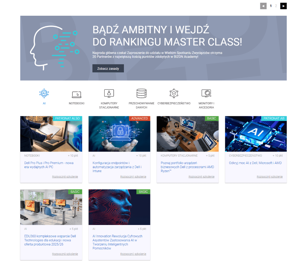 Loyalty program - academy section
